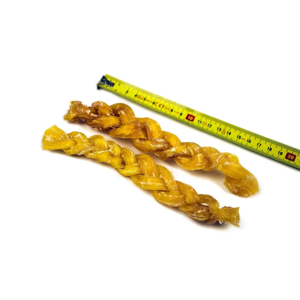 Braided dog chews made from natural ingredients, perfect for dental health and long-lasting enjoyment.