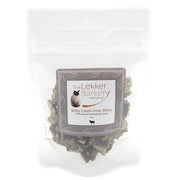 Kitty Lamb Liver Bites in a clear bag, 100% natural handmade pet treats for cats.