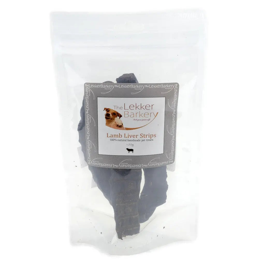 Lamb liver strips in a clear bag, perfect for rewarding your pet with a natural treat.