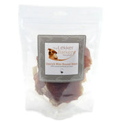 Ostrich mini round bites in a clear bag, perfect for natural pet treats and healthy dog snacks.