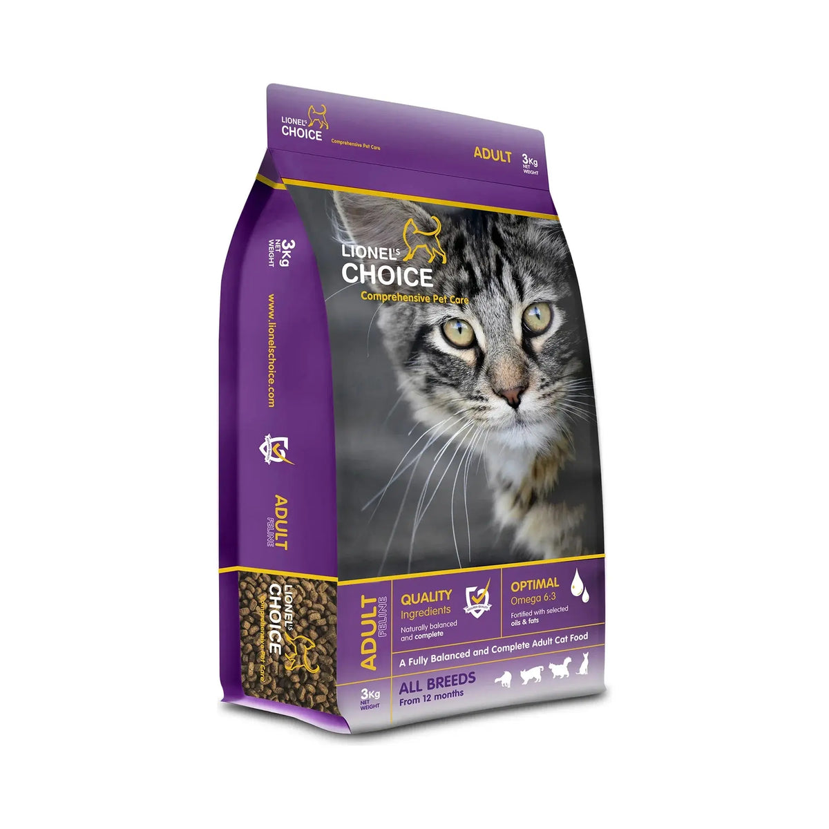 Lionel's Choice Adult Dry Cat Food 3kg bag, complete cat food for urinary care