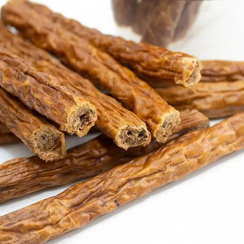 Natural dog chews made from high-quality meat, perfect for keeping your pet entertained and healthy.