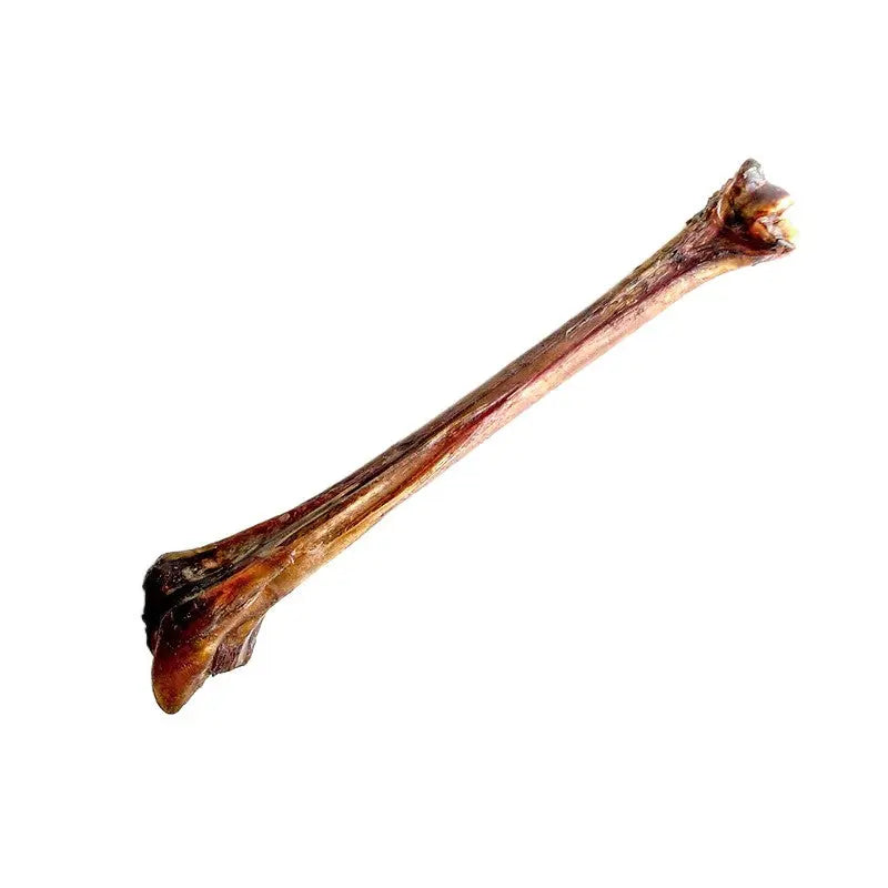 Natural beef bone for dogs, perfect for chewing and promoting dental health.