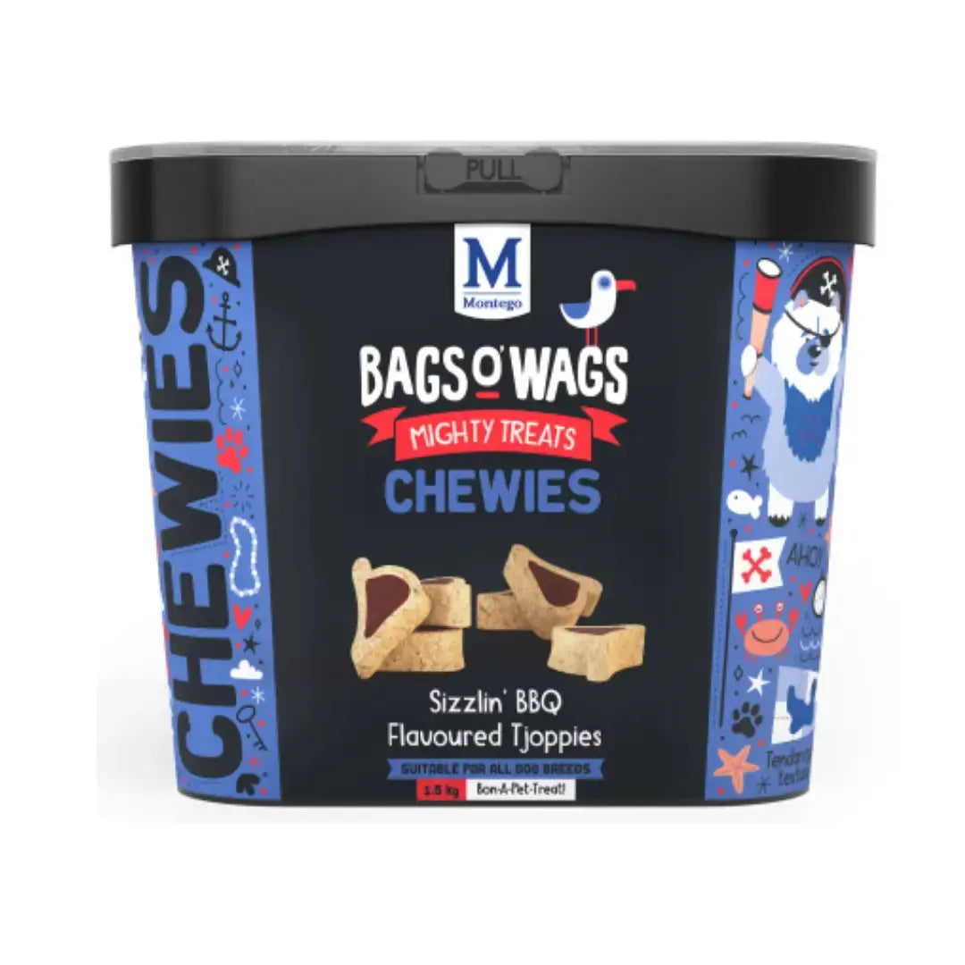 Montego Bags O' Wags Chewies BBQ Tjoppies Dog Chew Treats   | Canine & Co