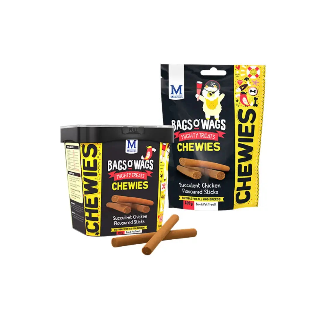 Montego Bags O' Wags Chewies Chicken Dog Chew Treats   | Canine & Co
