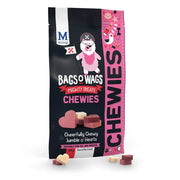 Bags O' Wags Chewy dog treats in a colorful pirate-themed packaging, perfect for all dog breeds.