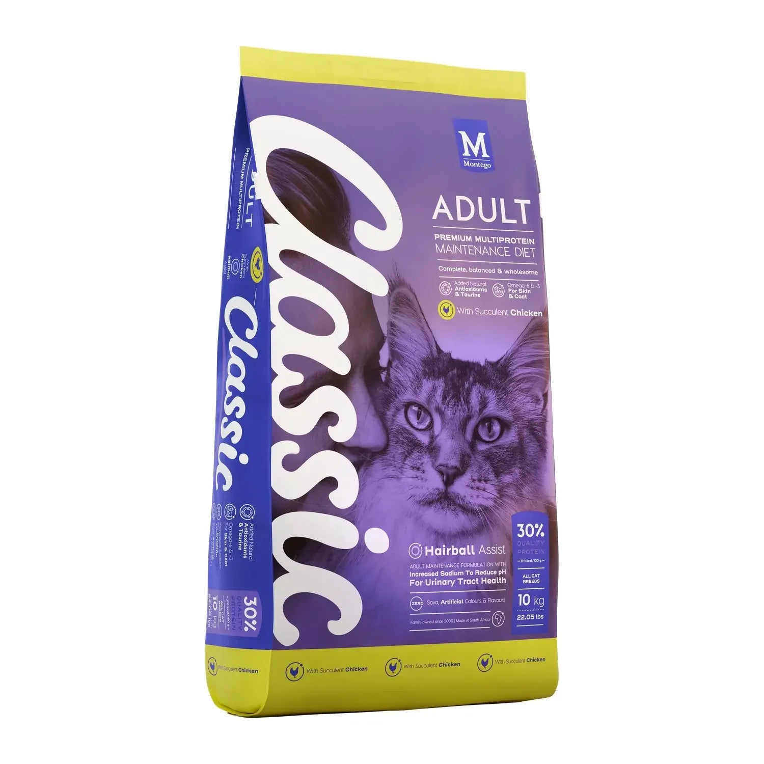 Montego Classic Adult Cat Chicken dry cat food 10kg bag with taurine.