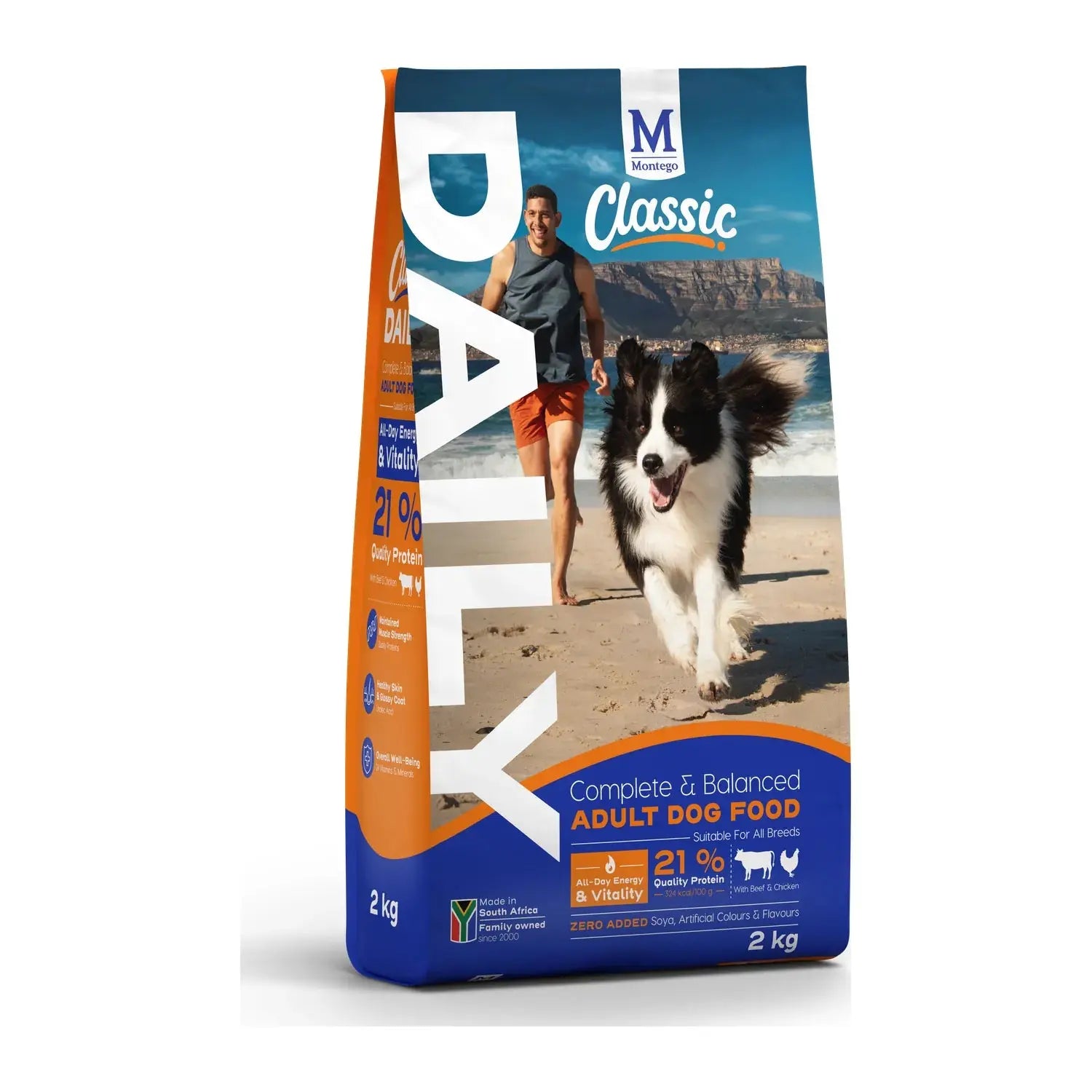 Montego Classic Daily Adult Beef & Chicken dry dog food 2kg bag.