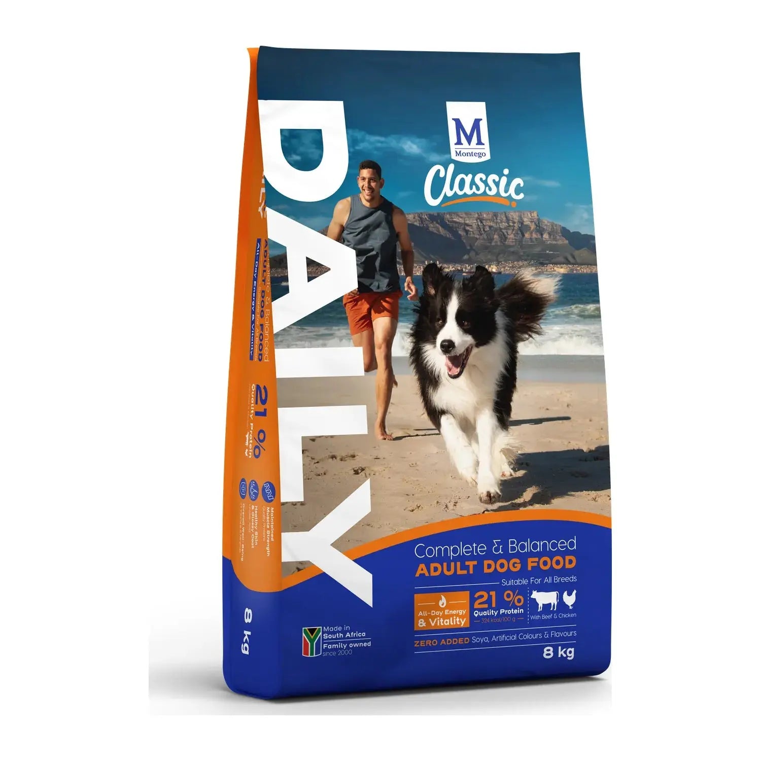 Montego Classic Daily Adult Beef & Chicken dry dog food 8kg bag.