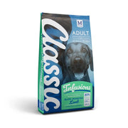 Premium adult dog food bag featuring slow-roasted lamb and nutritious ingredients for optimal health.