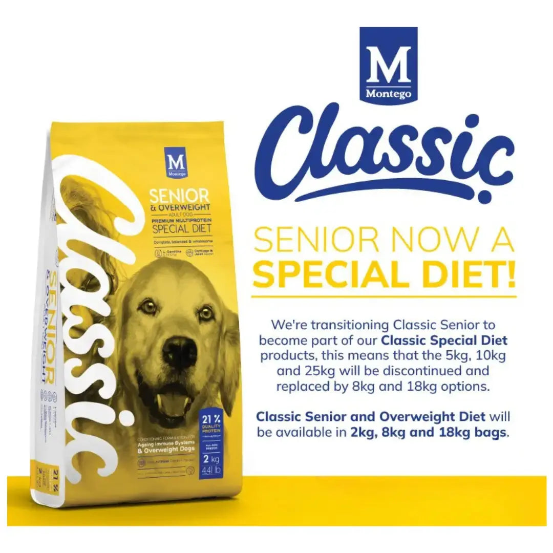 Montego Classic Senior & Overweight Special Diet Dry Dog Food   | Canine & Co