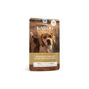 Dog food pouch featuring slow-cooked stew with real meat, rice, and country vegetables for all breeds.