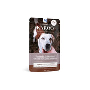 Karoo slow-cooked dog stew with ostrich, sweet potato, and carrots in a convenient pouch.