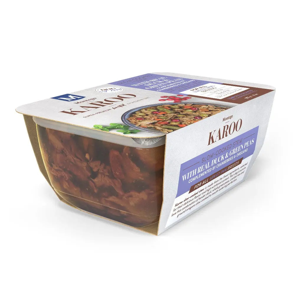 Slow-cooked meat dish in a convenient packaging with ingredients and serving suggestions.