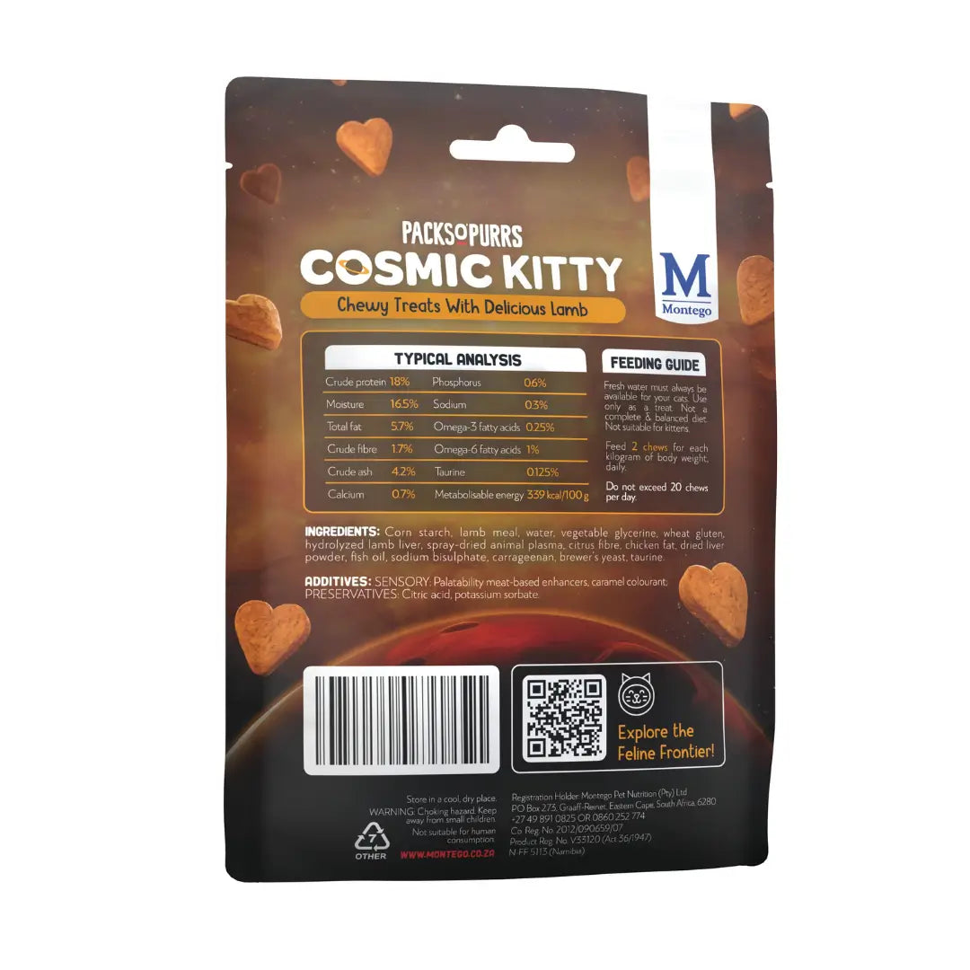 Montego Packs O' Purrs Chewies Delicious Lamb Cat Treats   | Canine & Co