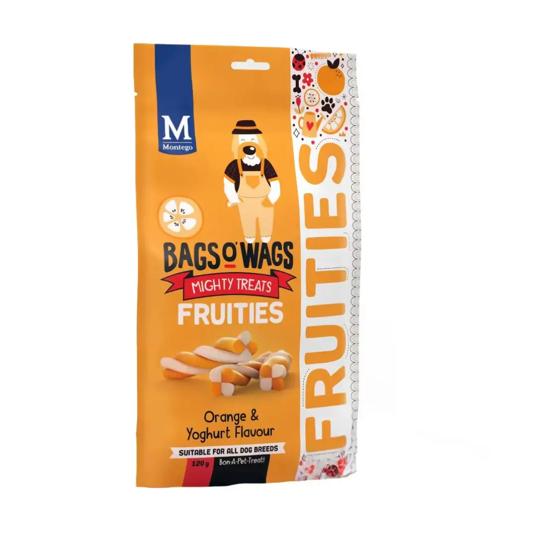Montego Bags O' Wags Fruities Orange & Yoghurt Dog Chew Treats   | Canine & Co