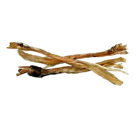 Natural dog chews made from dried meat sticks, perfect for training and rewarding your pet.