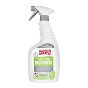 Nature's Miracle Air Care Deodorizer spray for pets, effective on air, fabric, and surfaces.