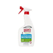 Nature's Miracle Litter Box Odor Destroyer spray for effective odor elimination in cat litter boxes.