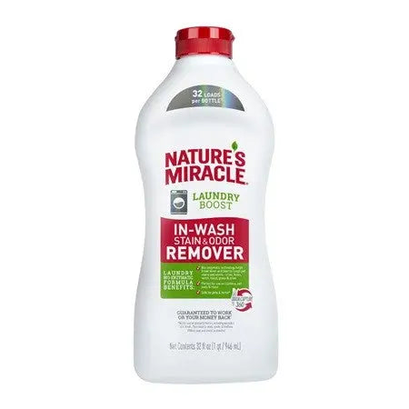 Nature's Miracle In-Wash Stain and Odor Remover for effective laundry cleaning and freshness.