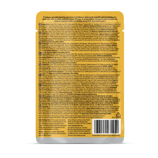 Naturo Adult Chicken Pate Wet Cat Food   | Canine & Co