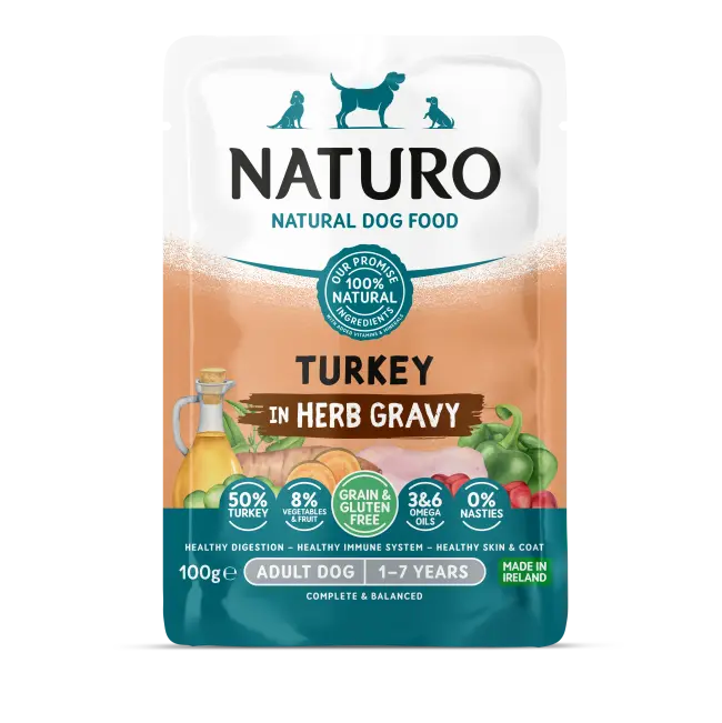 Naturo Adult Grain Free Turkey & Veg in Gravy Wet Dog Food   | Canine & Co