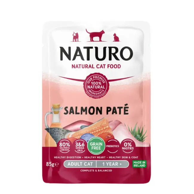 Naturo Adult Salmon Pate Grain Free Wet Cat Food   | Canine & Co
