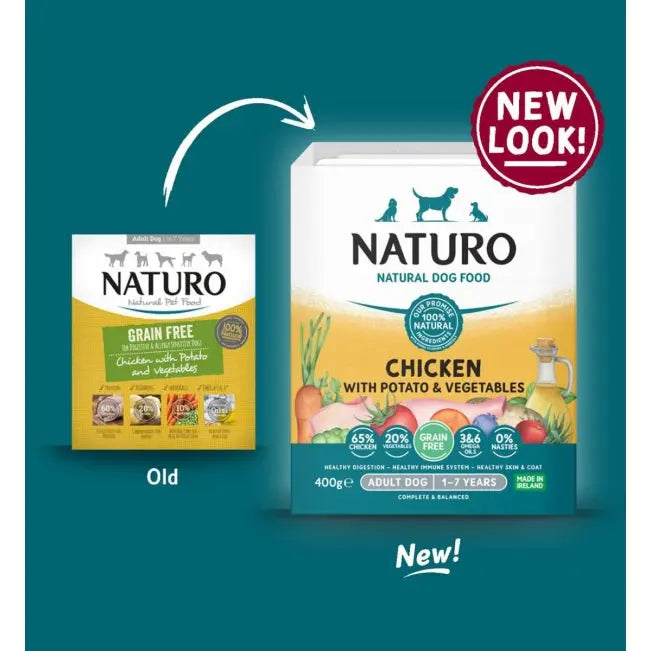 Naturo Grain Free Chicken with Potato and Vegetable Adult Wet Dog Food   | Canine & Co
