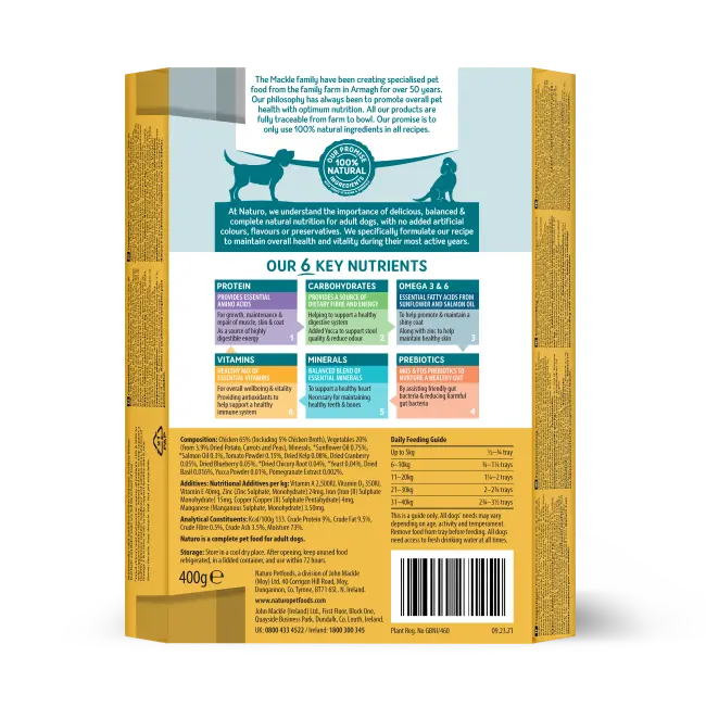 Naturo Grain Free Chicken with Potato and Vegetable Adult Wet Dog Food   | Canine & Co