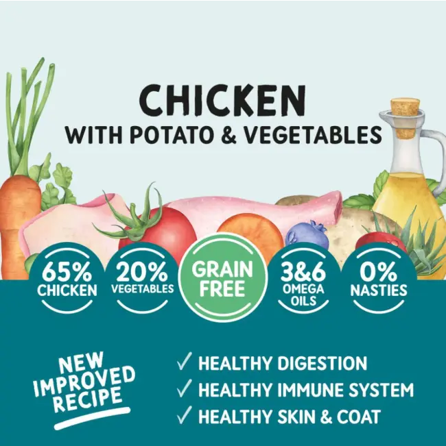 Naturo Grain Free Chicken with Potato and Vegetable Adult Wet Dog Food   | Canine & Co