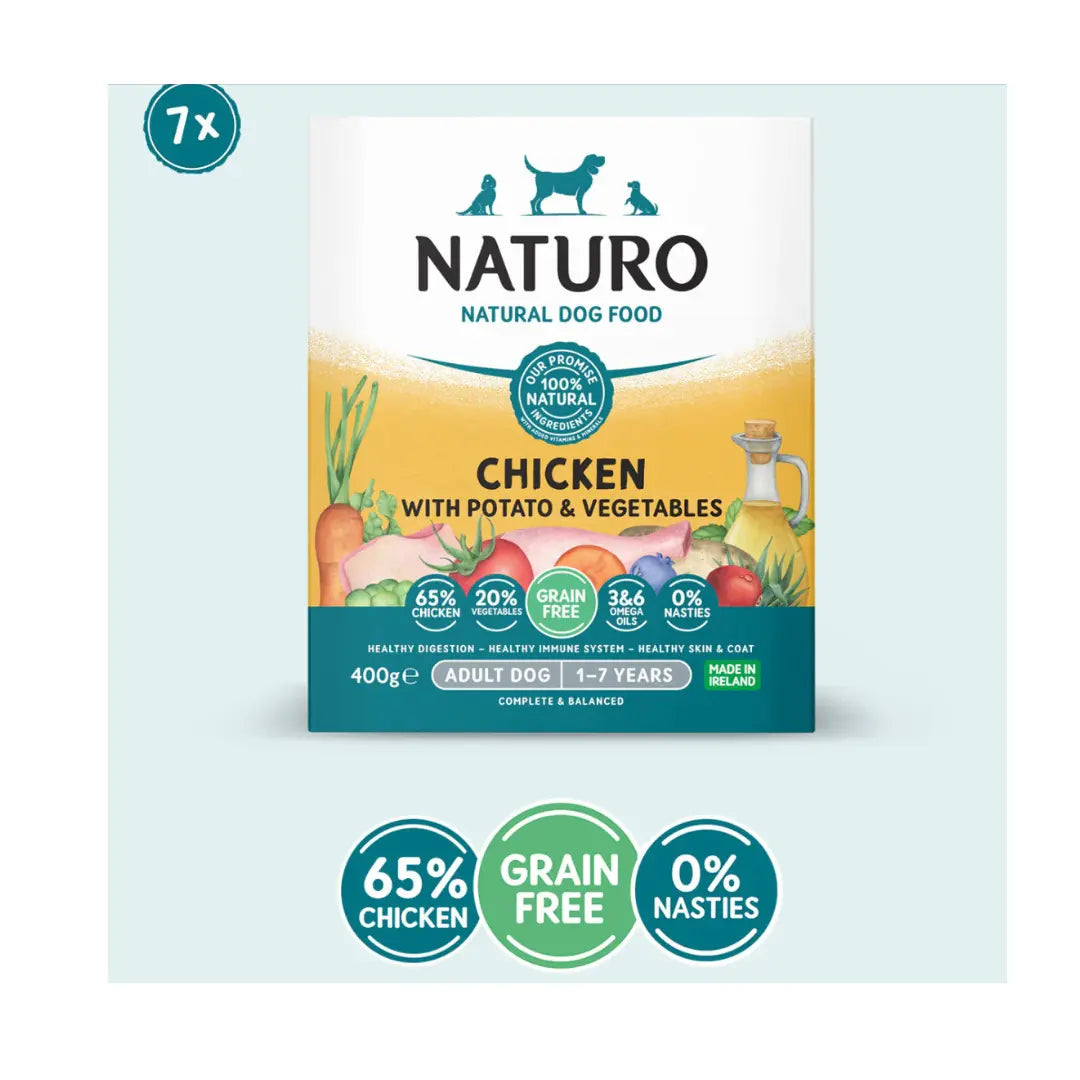 Naturo Grain Free Chicken with Potato and Vegetable Adult Wet Dog Food   | Canine & Co