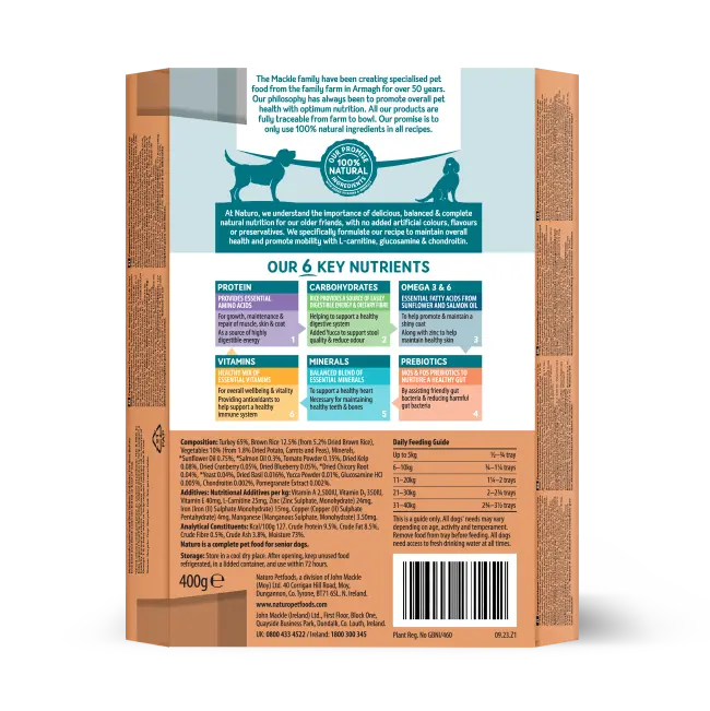 Naturo Turkey with Rice and Vegetables Senior Wet Dog Food   | Canine & Co