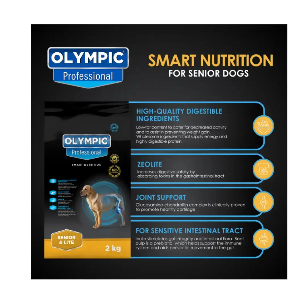 Olympic Professional Senior & Lite Dry Dog Food   | Canine & Co