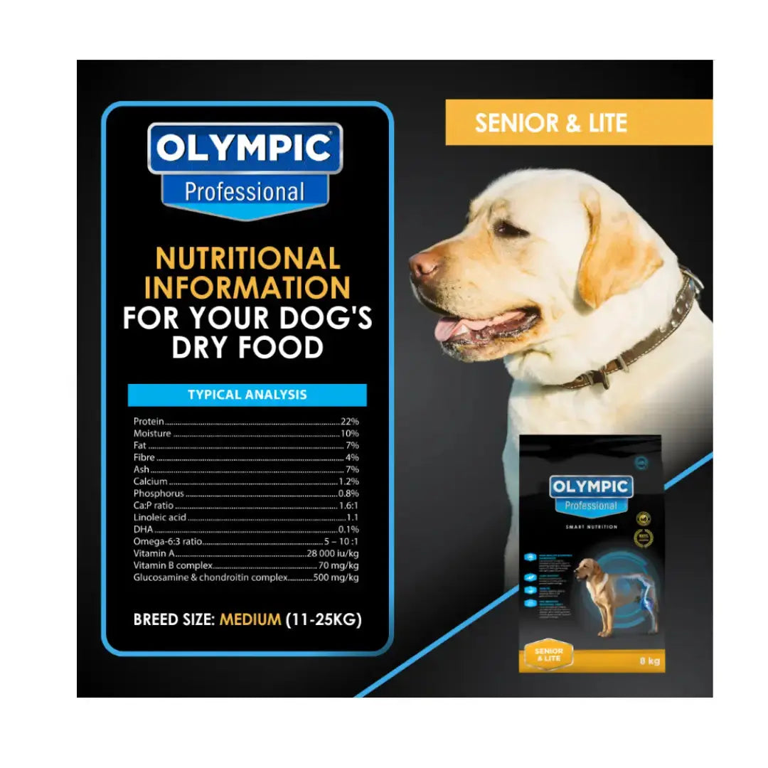Olympic Professional Senior & Lite Dry Dog Food   | Canine & Co