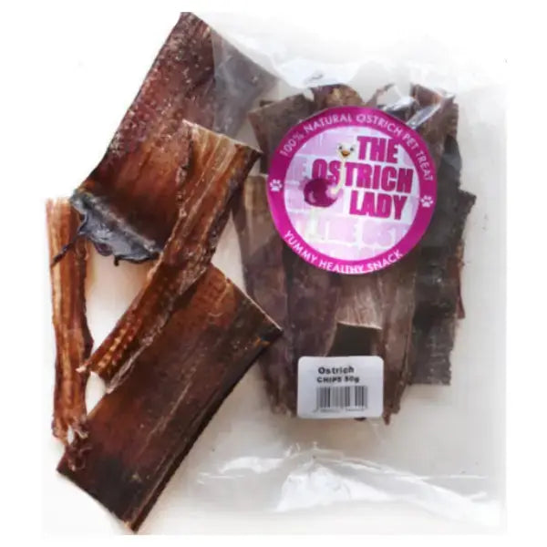 Ostrich Lady Ostrich Chips Dog Treats   | Canine & Co