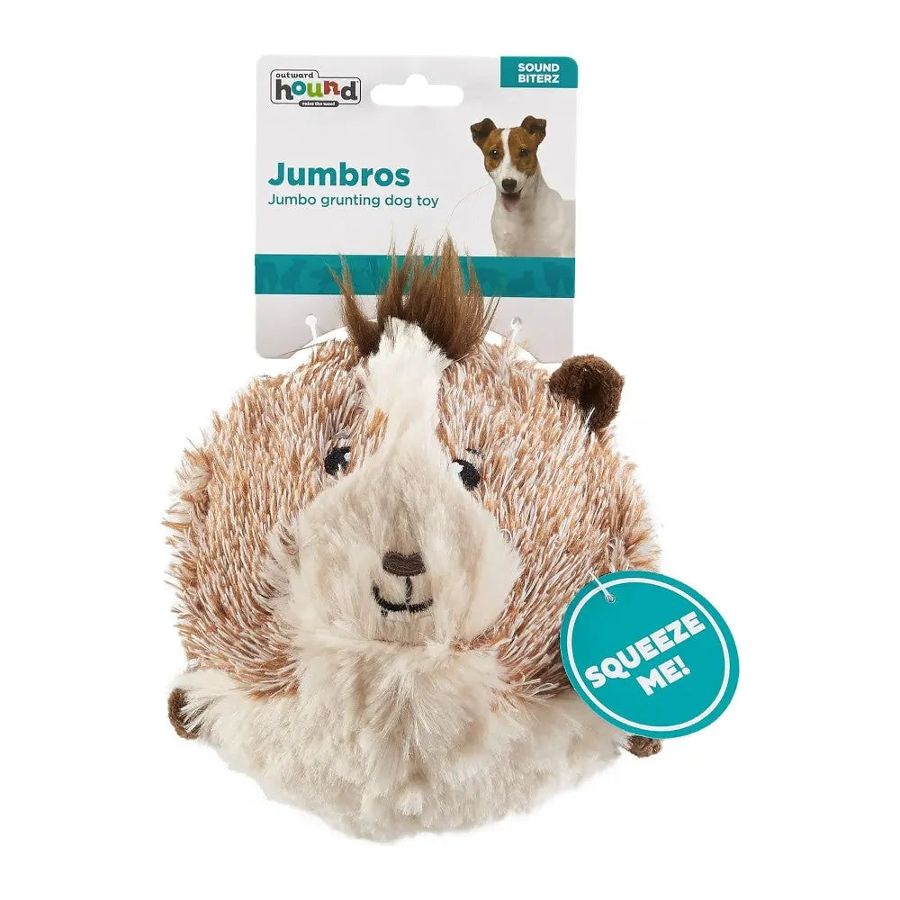 Jumbo grunting dog toy with soft texture and playful design for interactive fun.