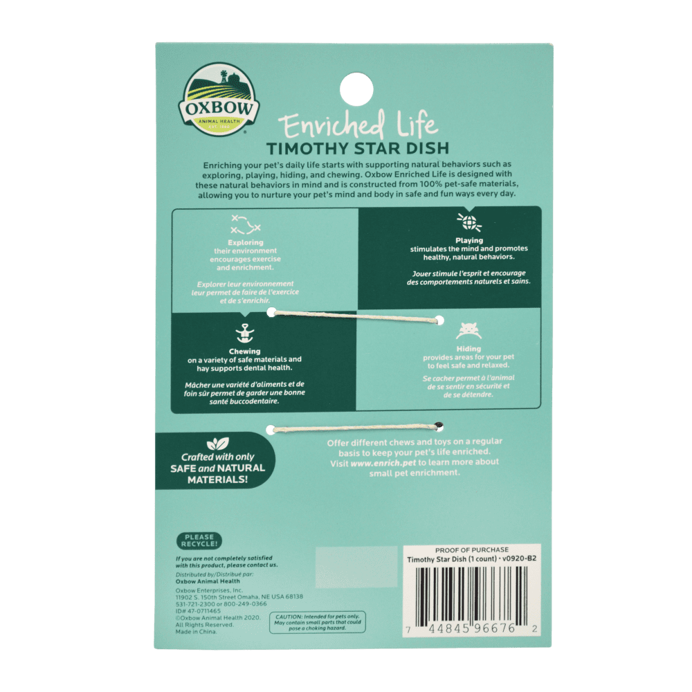 Oxbow Enriched Life - Timothy Star Dish   | Canine & Co