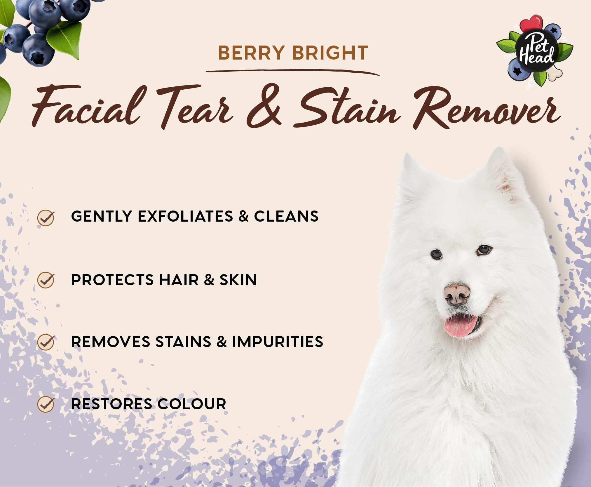 Pet Head Berry Bright Facial and Tear Stain Remover