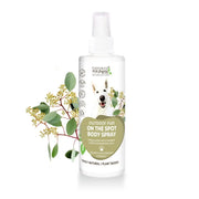 Natural body spray for dogs, infused with essential oils for outdoor fun and protection.