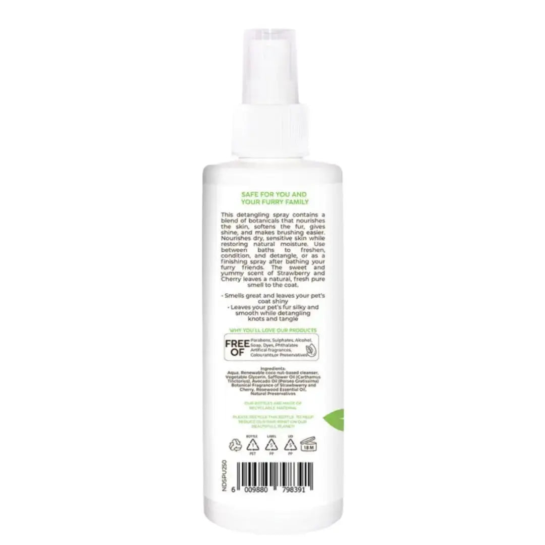 Pannatural Pets Puppy Love Strawberry Cherry Detangeling Spray   | Canine & Co