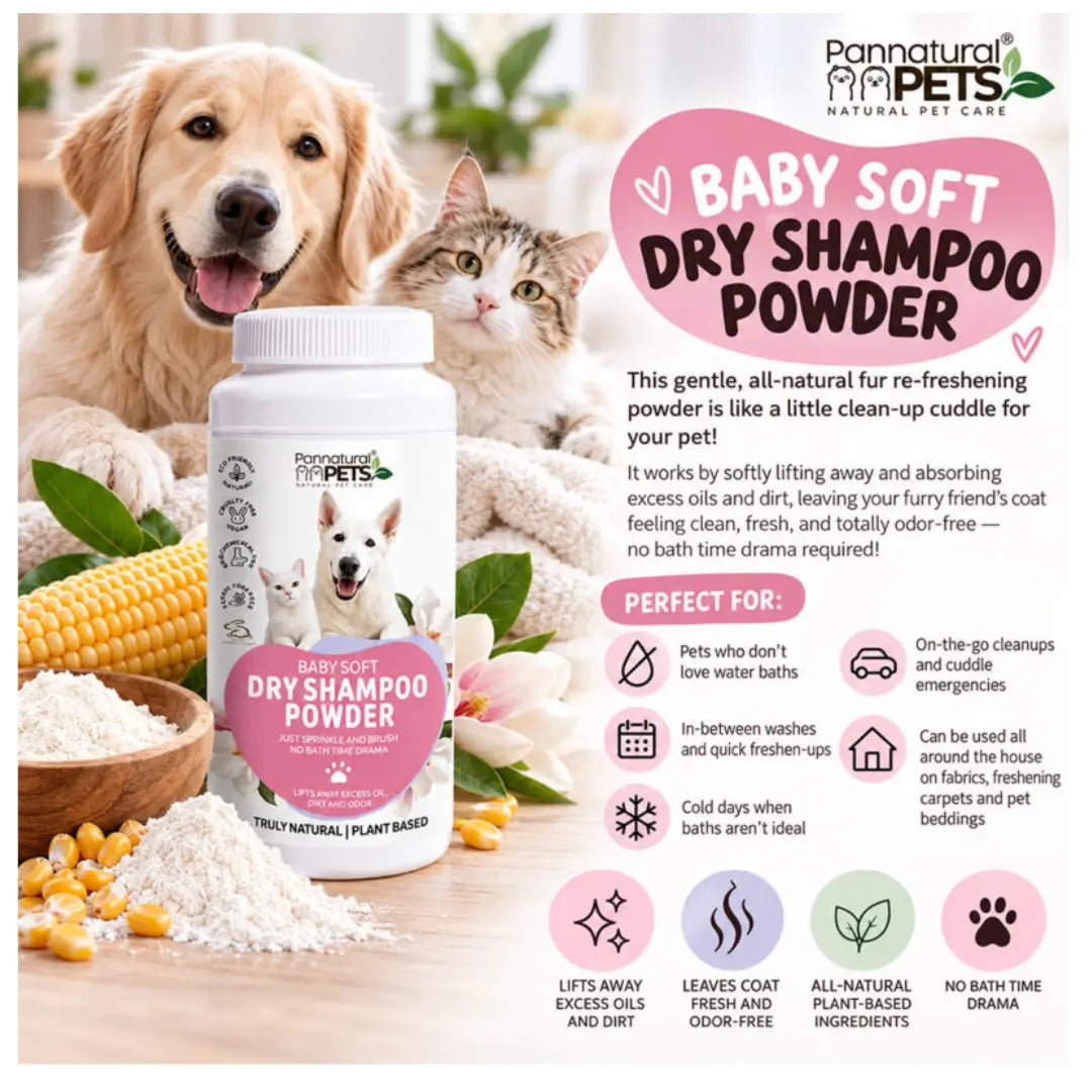 Pannatural Pets Baby Soft Powder Dry Shampoo