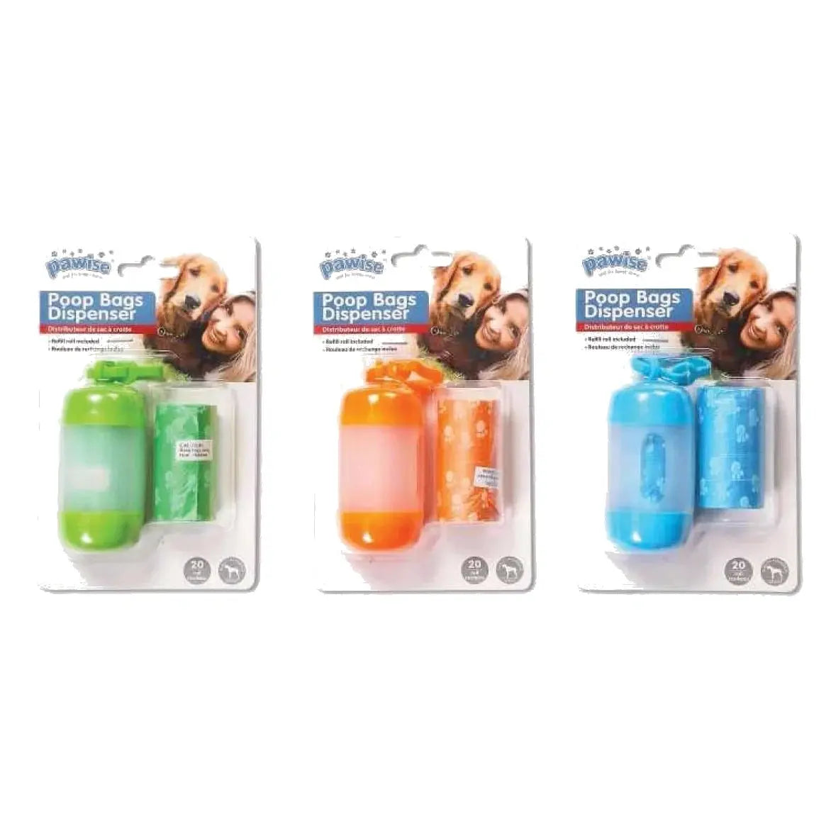 Pawise Dog Poop Bag Dispenser with 20 Bag Refill image 2