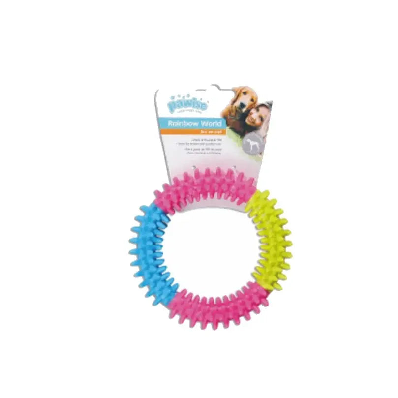 Pawise Rainbow World Ring Rubber Dog Toy image 2