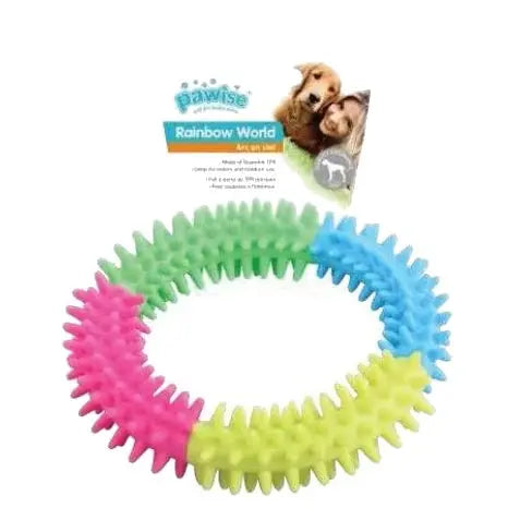 Pawise Rainbow World Ring Rubber Dog Toy image 3