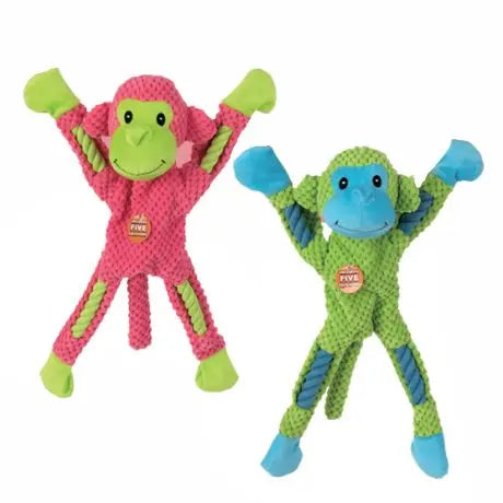 Pawise Rope Leg Monkey Dog Toy with Multi Squeaker   | Canine & Co