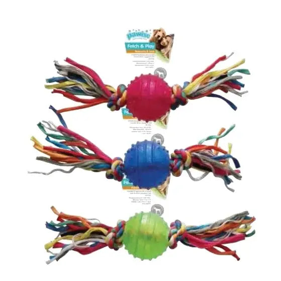 Pawise TPR Ball with Rope Fetch Dog Toy Small image 3