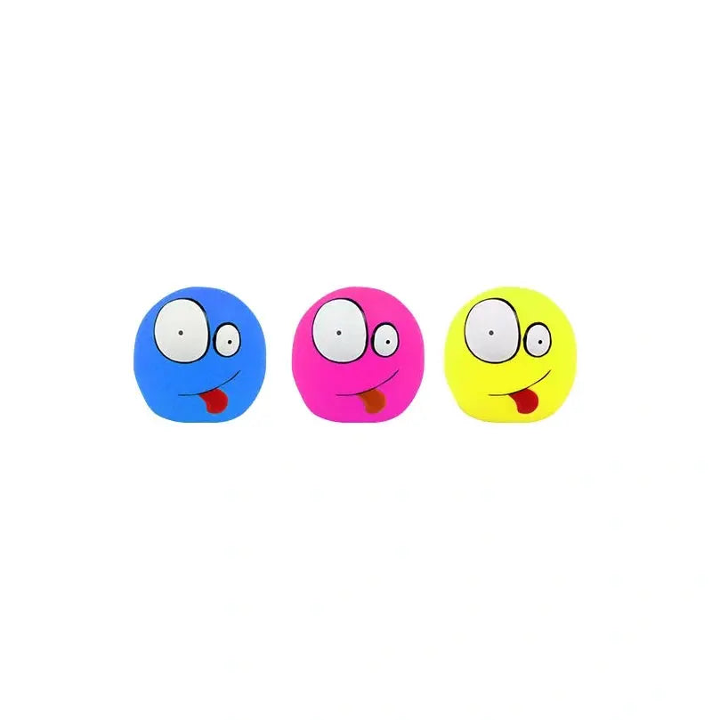 Pawise Vinyl Funny Face Squeaky Ball Dog Toy 10cm