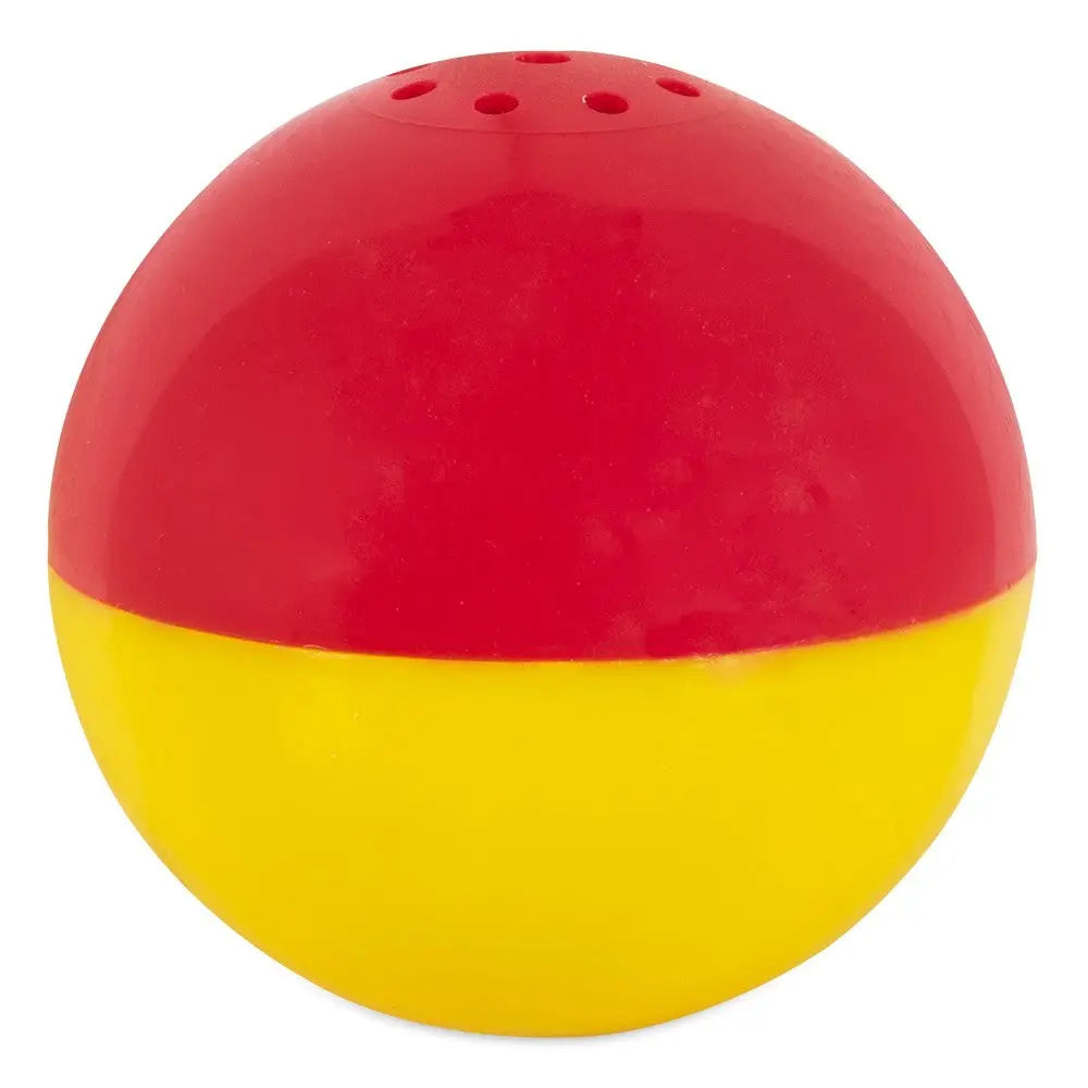 Colorful rubber ball toy for dogs, designed for interactive play and exercise.
