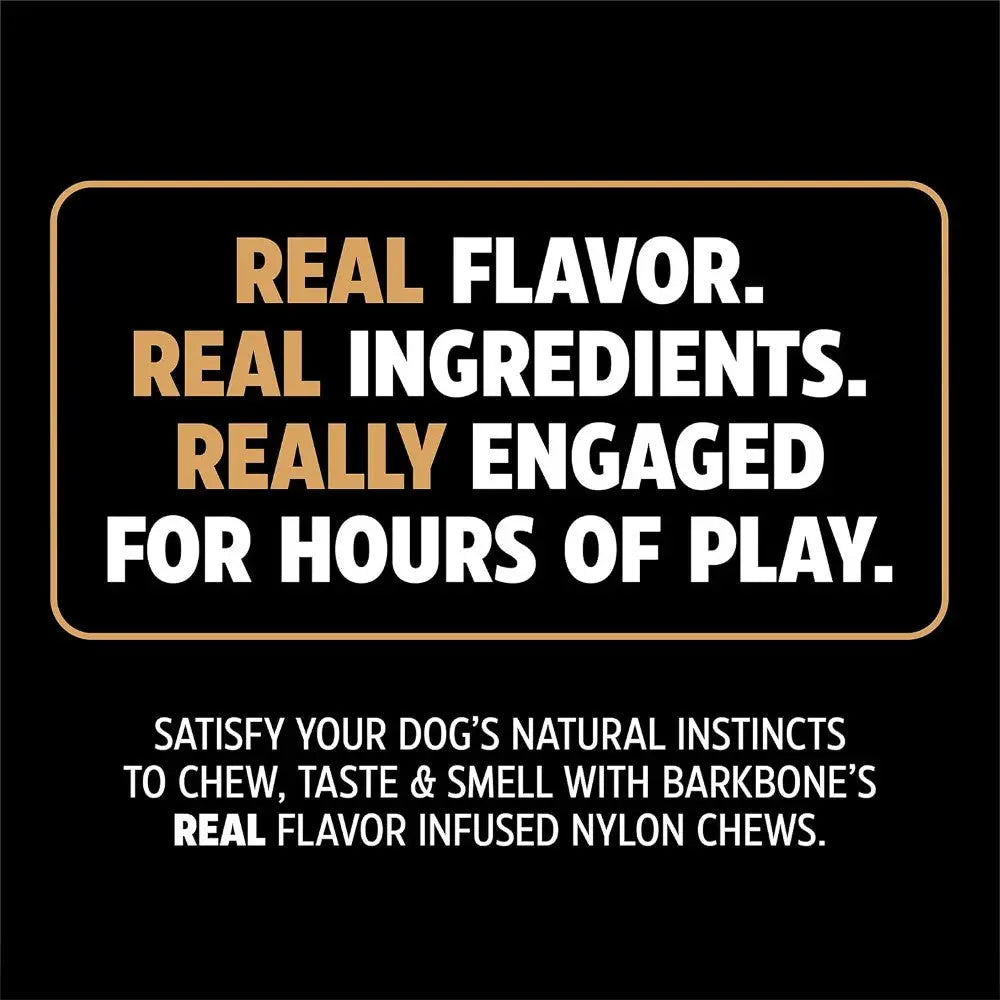Barkbone's nylon chews offer real flavor and ingredients for hours of engaging play for dogs.