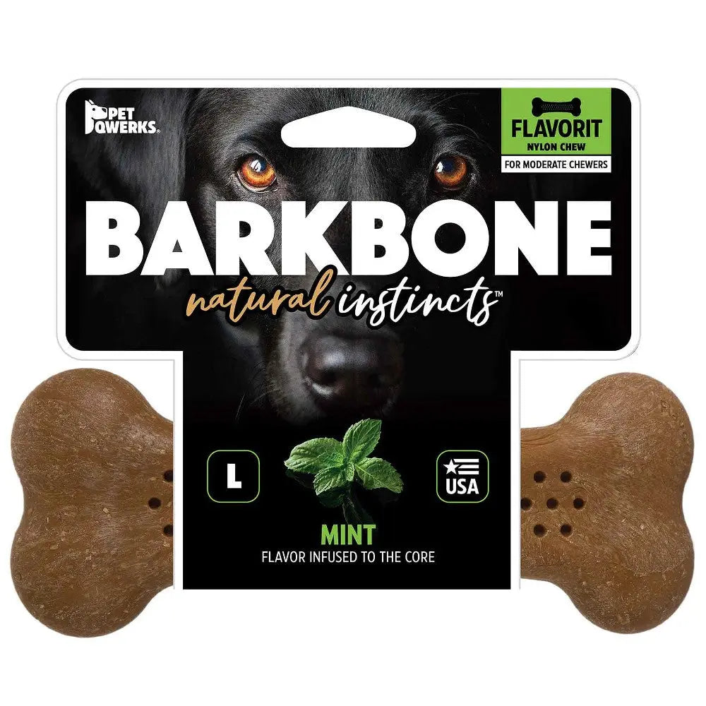 BarkBone natural instincts mint-flavored chew toy for moderate chewers, perfect for dogs.
